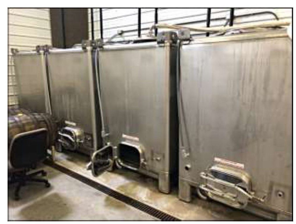 Jacketed TranStore stainless tanks in a winery