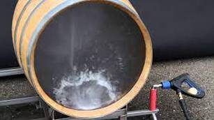 Rotating barrel washing head